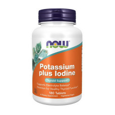 Витамины и минералы, Potassium plus Iodine, NOW, 180 таблеток