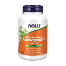 Ашваганда, Ashwagandha 450 mg, NOW, 180 капсул