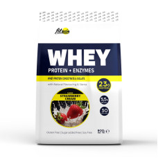Сывороточный протеин, Whey Protein + Enzymes, FitWin, 900 г (Крем-брюле)