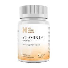 Вітаміни, Vitamin D3 1000IU (25 mcg), My Nutri Week, 120 капсул