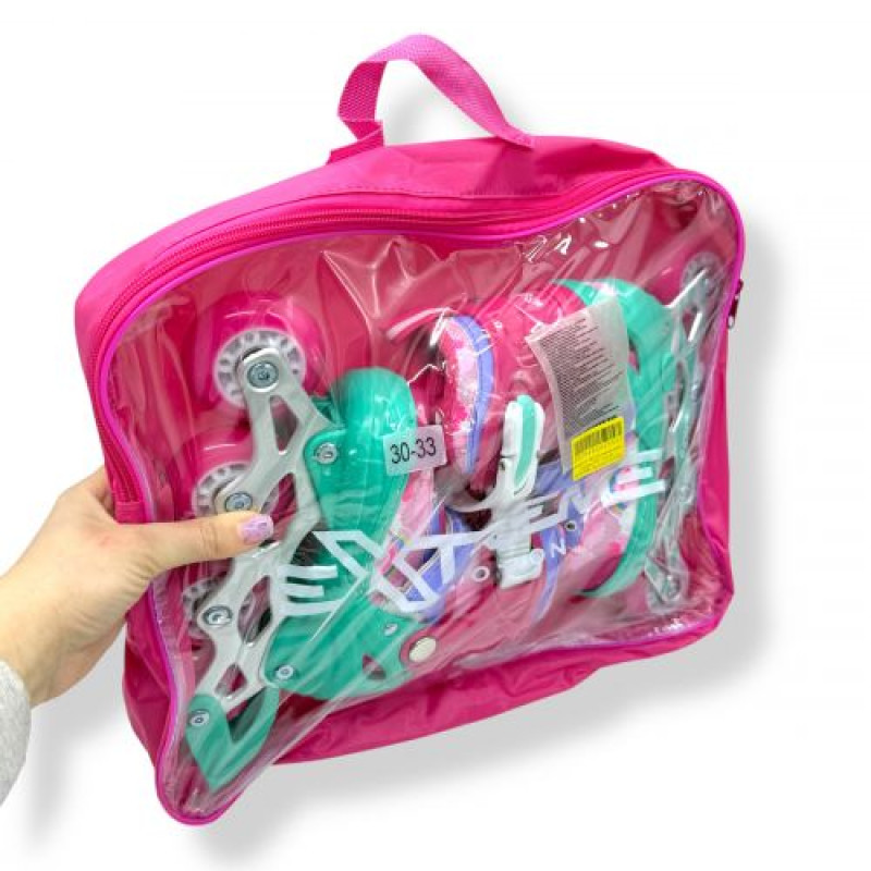 Ролики S (30-33) металл.рама, колеса PU 1 светло (Розовые)