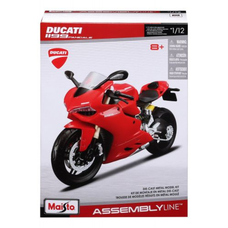 Збірна модель мотоцикла Ducati 1199 Panigale, масштаб 1:12, червоний