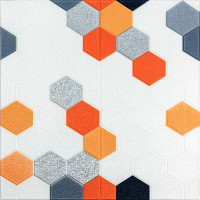 Панель стеновая 3D 680х680х4мм Мозаика оранжевая SW-00002013