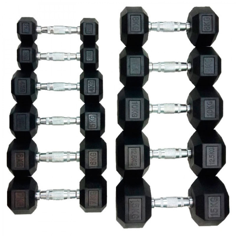 Гантель шестигранна обгумована HouseFit DD 6442 7 кг (К00012796)