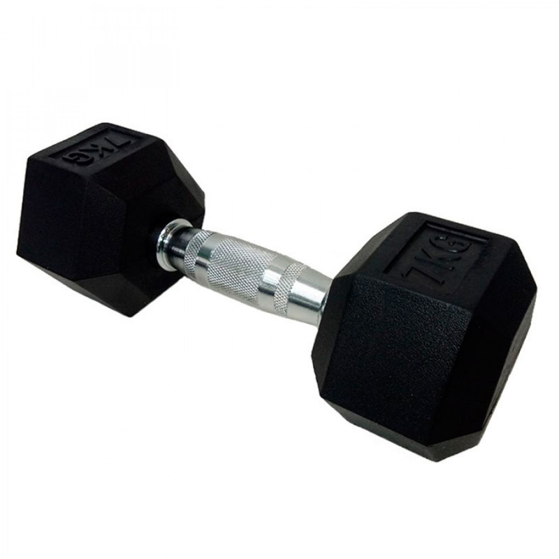 Гантель шестигранна обгумована HouseFit DD 6442 7 кг (К00012796)