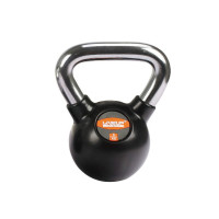 Гиря LiveUp Rubber Kettlebell, цельнолитая, 8 кг, чугун/резина, черная