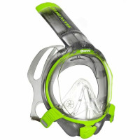 Маска для снорклінгу Mares Sea Vu Dry + чорно-салатова повнолицева L/XL