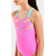 Купальник закритий для дівчат Arena LINES SWIMSUIT SWIM PRO BACK L рожевий, бірюзовий Діт 116 см