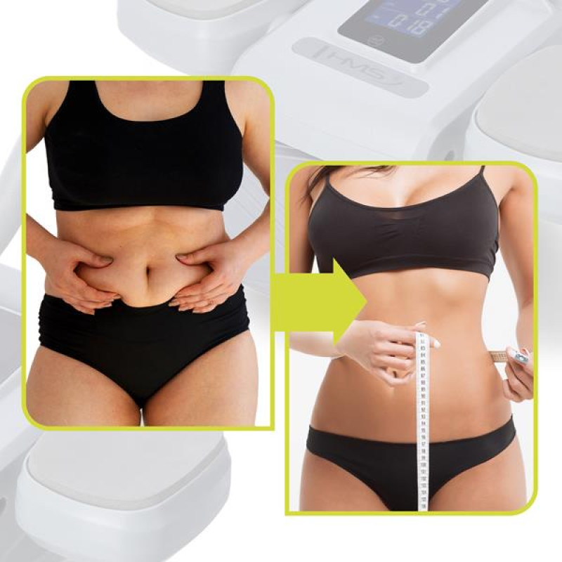 Колесо для тренування м'язів пресу HMS KA08 з LCD дисплеєм і зарядкою, сіре