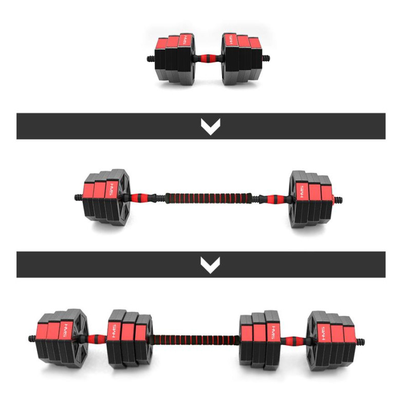 Гантелі розбірні HMS SGK30 з перехідником для штанги, 30 кг