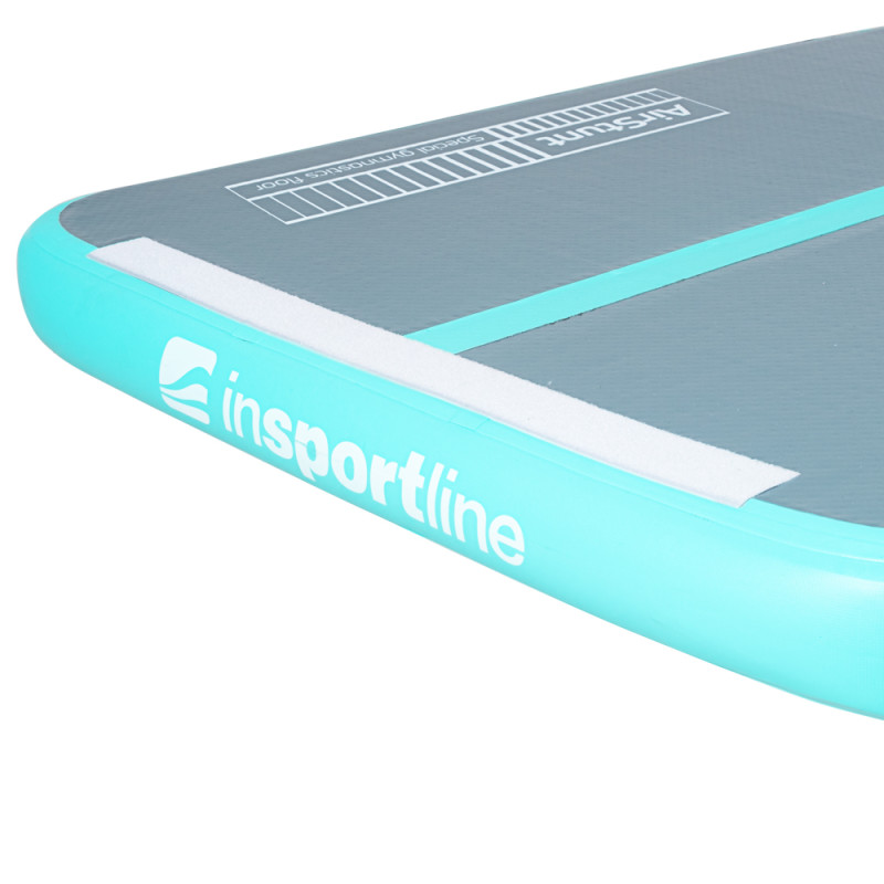Надувний килимок для тренувань Airtrack inSPORTline Airstunt 400x100x10 см бірюзовий