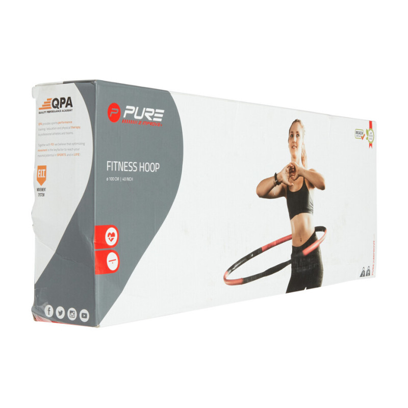 Обруч хула-хуп складний Pure2Improve 100 cм, чорно-червоний