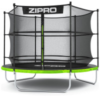 Батут ZIPRO Jump Pro, 252 см, оцинкованная сталь, чёрно-зелёный