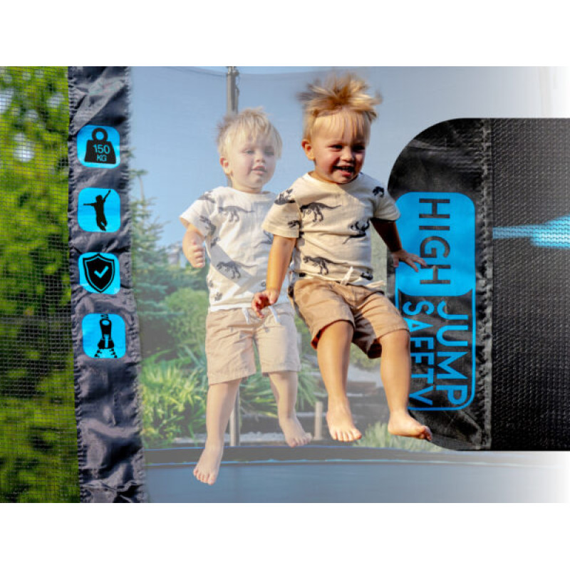 Батут THUNDER OUTSIDE PRO з зовнішньою сіткою 10 футів 305 см чорно-блакитний