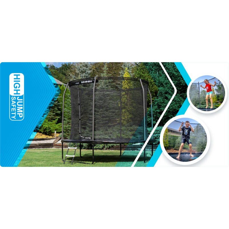 Батут THUNDER INSIDE ELITE з внутрішньою сіткою 6 футів 183 см чорний