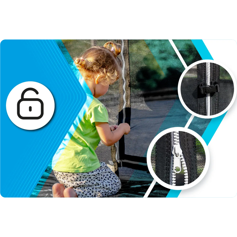 Батут THUNDER INSIDE ELITE з внутрішньою сіткою 6 футів 183 см чорний