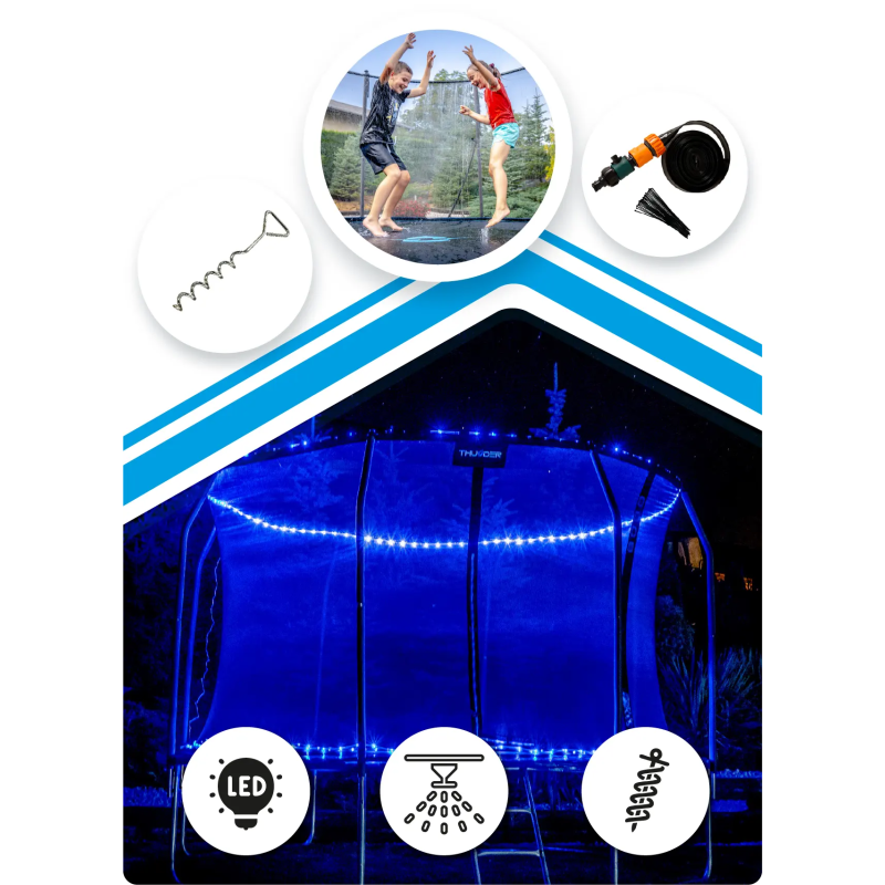 Батут THUNDER INSIDE ELITE з внутрішньою сіткою 6 футів 183 см чорний