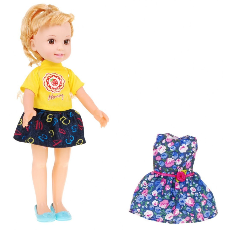 Лялька для дітей 3+ Блондинка + 2 наряди + гребінець + дзеркало