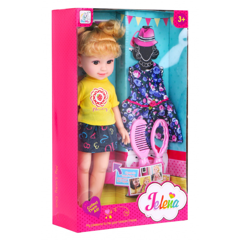 Лялька для дітей 3+ Блондинка + 2 наряди + гребінець + дзеркало