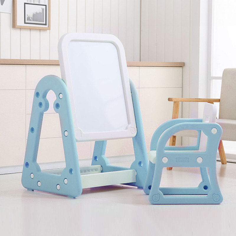 Парта-мольберт з кріслом для дітей inSPORTline Gacino, блакитно-біла