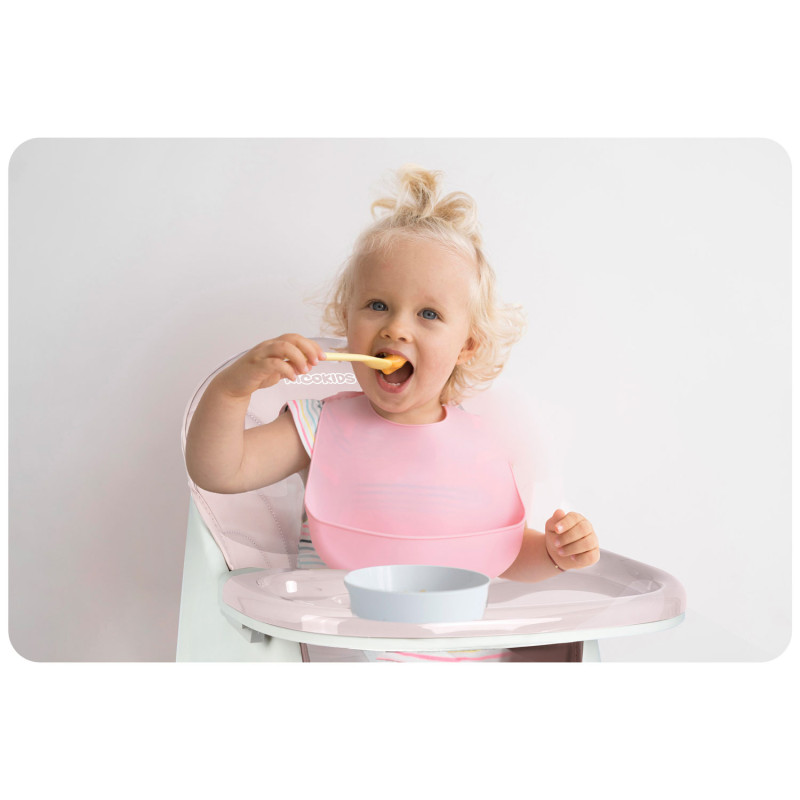 Стільчик для годування зі столиком Ricokids Milo 79 х 62 х 94 см - рожево-білий