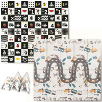 Килимок розкладний дитячий 200 x 150 x 1 см Nukido NK-340 Потяг-Цифри