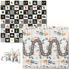 Килимок розкладний дитячий 200 x 150 x 1 см Nukido NK-340 Потяг-Цифри