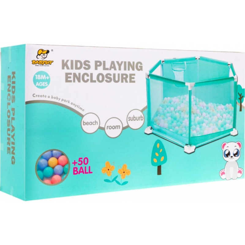 Дитячий манеж Ramiz J1011A, блакитний + аксесуари