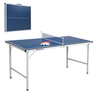 Мини теннисный стол inSPORTline Sunny Mini, 150×67×69 см, МДФ, синий