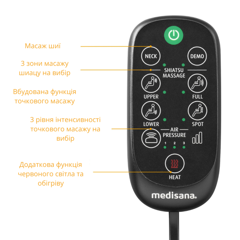 Масажна накидка на сидіння для точкового масажу MC 825 Medisana (MC 825-2199)