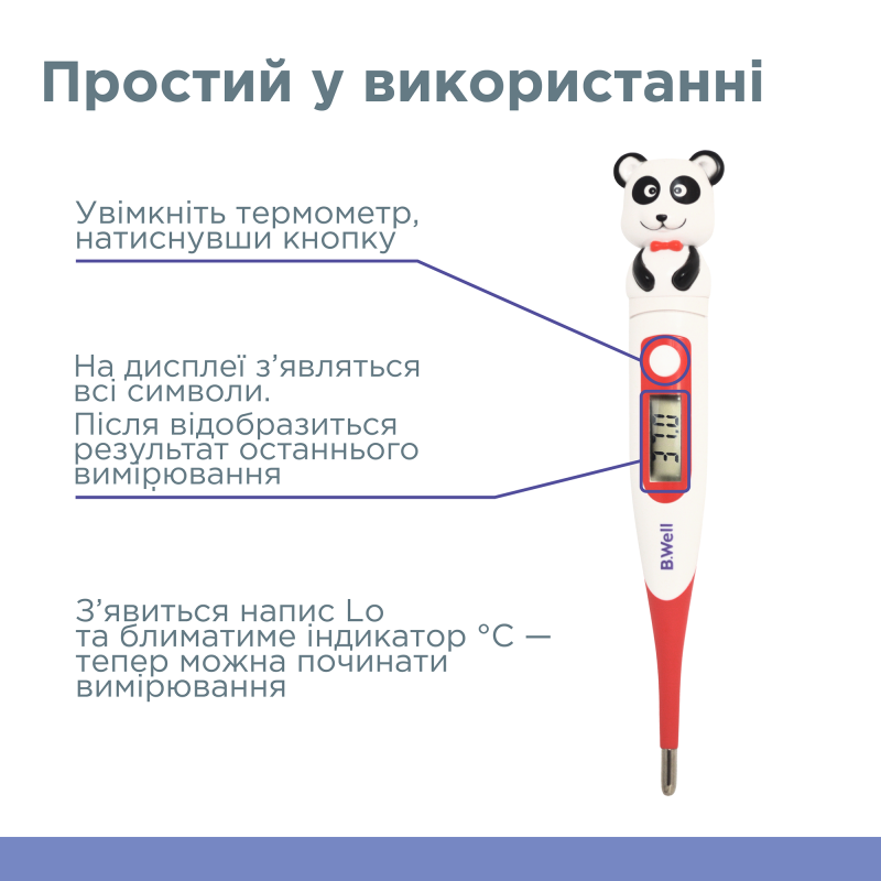 Цифровий термометр PRO-06 flex панда B.Well (PRO-06-2771)
