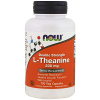 L-Теанин, L-Theanine, Подвоенная сила, Now Foods, 200 мг, 120 вегетарианских капсул
