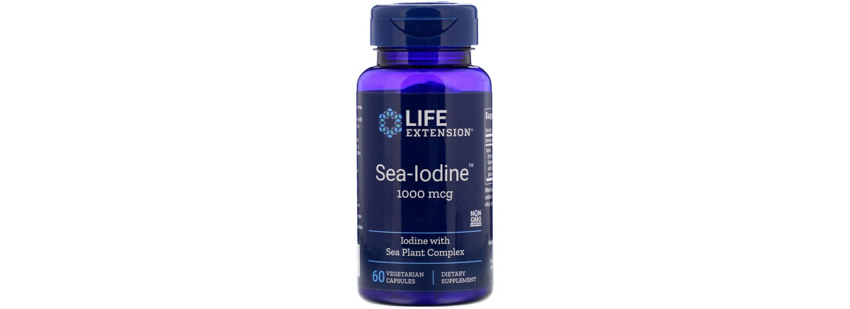 Морський Йод, Sea-Iodine, Life Extension 1000 мкг, 60 вегетаріанських капсул