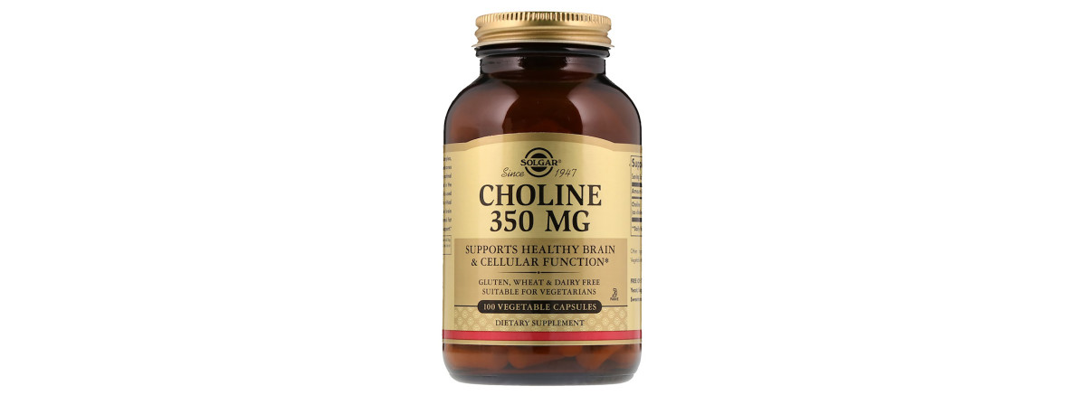 Холін 350 мг, Choline 350 mg, Solgar, 100 рослинних капсул