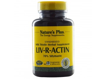 Розторопша для Печінки, Liv-R-Actin Milk Thistle, Natures Plus, 90 вегетаріанських капсул