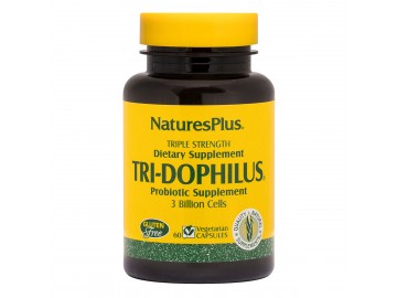 Пробіотики Потрійна Сила, Tri-Dophilus, Natures Plus, 60 вегетаріанських капсул