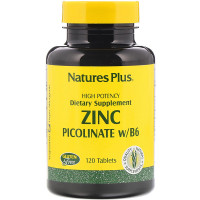 Цинк Піколінат з вітаміном B6, Natures Plus, 120 таблеток
