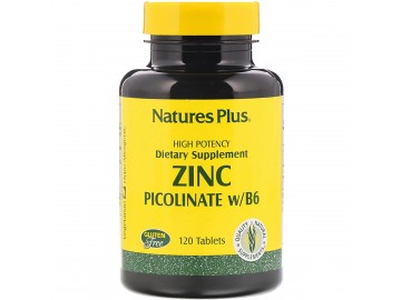 Цинк Піколінат з вітаміном B6, Natures Plus, 120 таблеток