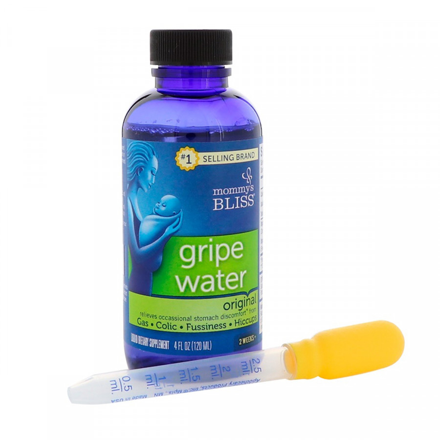 УЦІНКА Дитяча Водічка від Коліків, Денна, Gripe Water, Mommy's Bliss, 120 мл (м'ята пляшечка)