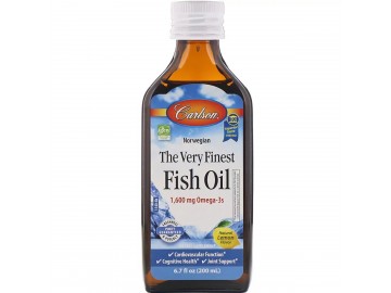 Риб'ячий жир, Смак Лимона, Норвезька серія, The Very Finest Fish Oil Lemon, Carlson, 200 мл