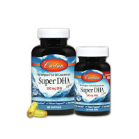 Супер DHA (докозагексаєнова кислота), Super DHA Gems, Carlson, 60+20 желатинових капсул