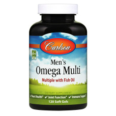 Мультивітаміни з Омегою-3s для Чоловіків, Men`s Omega Multi, Carlson, 120 гелевих капсул