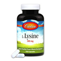 Лізин 500мг, L-Lysine, Carlson, 100 капсул