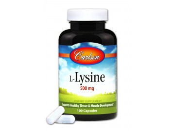 Лізин 500мг, L-Lysine, Carlson, 100 капсул