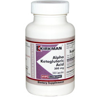 Альфа-Кетоглутаровая Кислота, Alpha Ketoglutamic Acid, Kirkman Labs, 300 мг, 100 капсул
