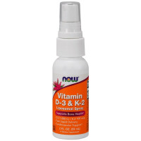 Витамины D-3 & K-2, Липосомальный Спрей Vitamin D-3 & K-2, Now Foods, 1000 МЕ / 100 мкг, 59 мл.