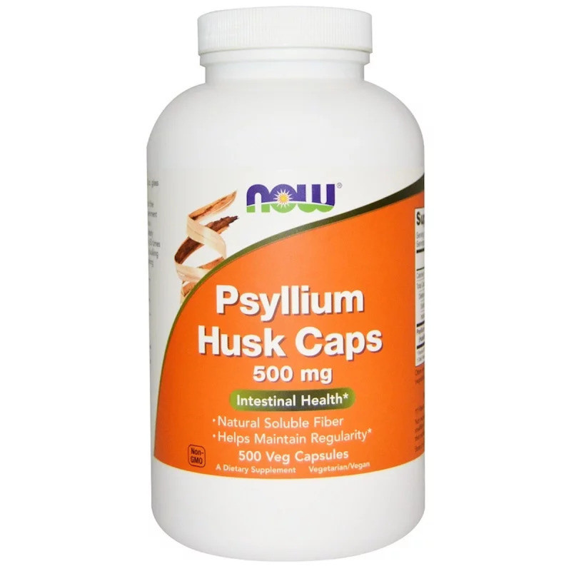 Подорожник (Псиллиум), Psyllium Husks, Now Foods, 500 мг, 500 капсул