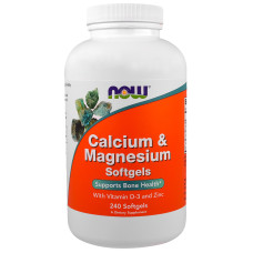 Кальцій & Магній + Вітамін D, Now Foods, 240 желатинових капсул