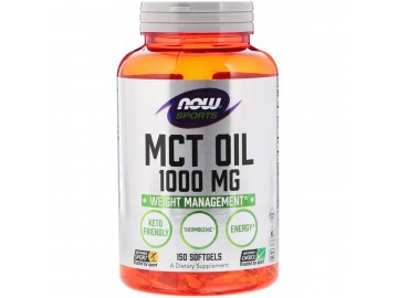 Масло МСТ, MCT Oil, Now Foods, 1000 мг, 150 желатинових капсул