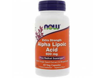 Альфа-ліпоєва кислота 600мг, Alpha Lipoic Acid, Now Foods, 60 капсул